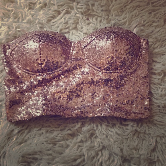 rose gold bustier top